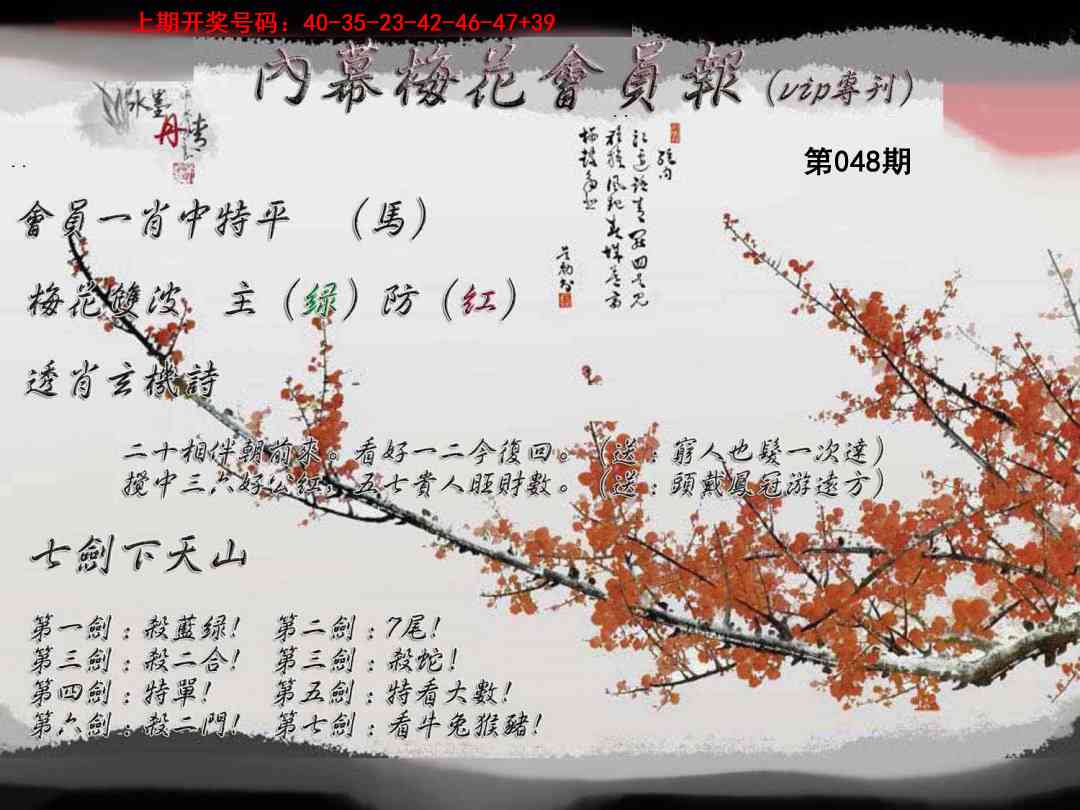 048期内幕梅花会员报[图]