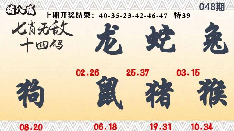 048期七肖无敌14码[图]