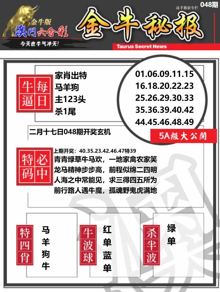 048期金牛秘报A[图]